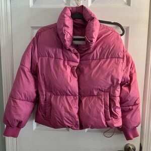 American Eagle Outfitters Pink Puffer Jacket